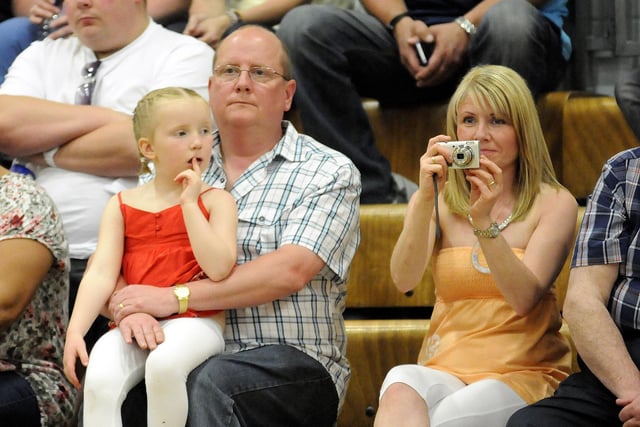 Spectators watching the displays.