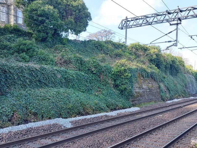 Project will help to prevent stones potentially falling from a 10m-high rockface above the line.