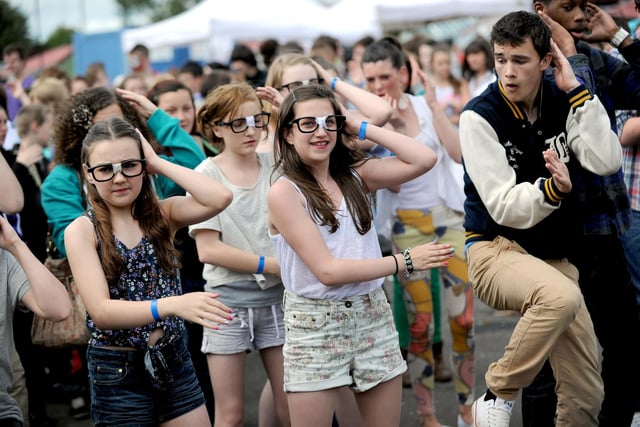 G in the Park. Pupils showing their moves.