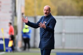 Paul Sheerin watches his side concede a last minute goal (Pic Michael Gillen)