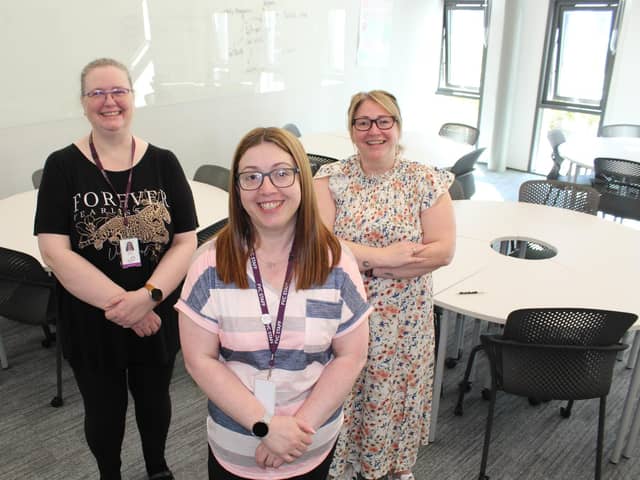 FVC team Brenda, Leanne and Tricia welcome the college's new platinum status from the Chartered Institute of Personnel Development  (Picture: Submitted)