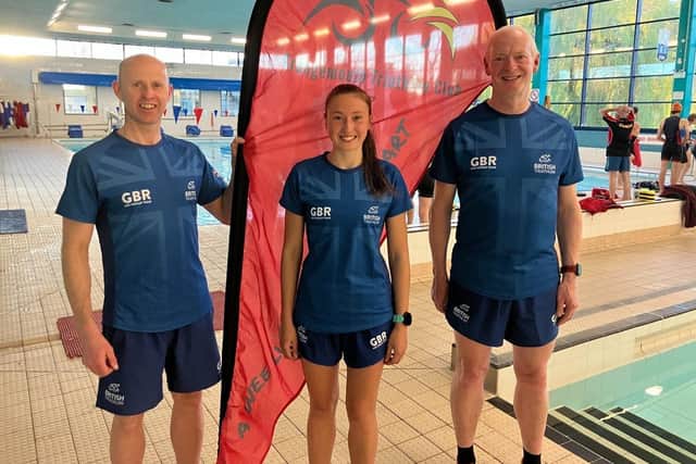 Ross, Toni and Robert stand proudly in their GB kit (Pictures: Contributed)