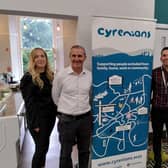 Cyrenians director of commercial services Linda Kelly, Arnotdale House's Jonny Reid, Falkirk West MSP Michael Matheson and Social Enterprise Scotland chief executive Chris Martin gather in the new look Arnotdale House