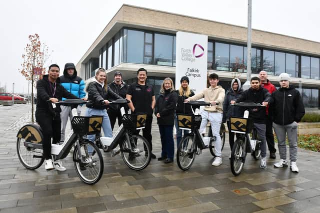 Forth Bike has launched its newest station at Forth Valley College's Falkirk campus. Picture: Michael Gillen.