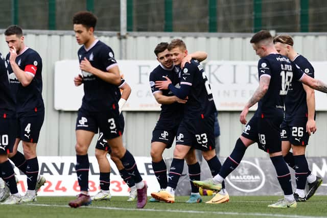 04-03-2023. Picture Michael Gillen. FALKIRK. Falkirk Stadium. Falkirk FC v Peterhead FC. Season 2022 - 2023. Matchday 27. SPFL cinch League One.