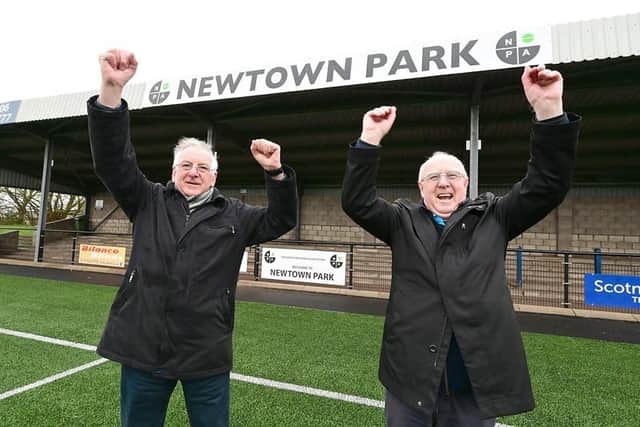 Newtown Park Association trustees Robert Snedden and George Sansom celebrate the charity's success bid for funding(Picture: Submitted)