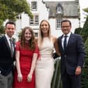 Denny woman Emma-May Millar (middle left) with Lunch with an Old Bag host Des Clarke, presenter Amy Irons and auctioneer Alex Fleming. Picture: David Cheskin.