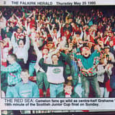 The Falkirk Herald coverage of Camelon Juniors beating Whitburn Juniors 2-1 in the Final of the Scottish Junior Cup, May 21 1995.