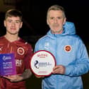 Stenhousemuir's Matty Yates pictured alongside boss Gary Naysmith (Photo: Raymond Davies Photography)
