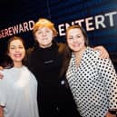Jilly Webster (left) and her sister Nina Rutherford meet Lewis Capaldi