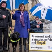 Minister for Transport Fiona Hyslop launched the campaign with Scots who are directly impacted by pavement parking.