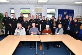 Blue Watch firefighters hosted a coffee morning for MacMillan Cancer at Falkirk Fire Station at the end of September.  (Pic: Michael Gillen)