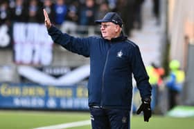 06-01-2024. Picture Michael Gillen. FALKIRK. Falkirk Stadium. Falkirk FC v Queen of the South FC. Season 2023 - 2024. Matchday 19. SPFL cinch League One. John McGlynn.