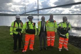 Hector Woodhouse (centre) loved his time with the film crew and thought Michael Portillo was "just charming".