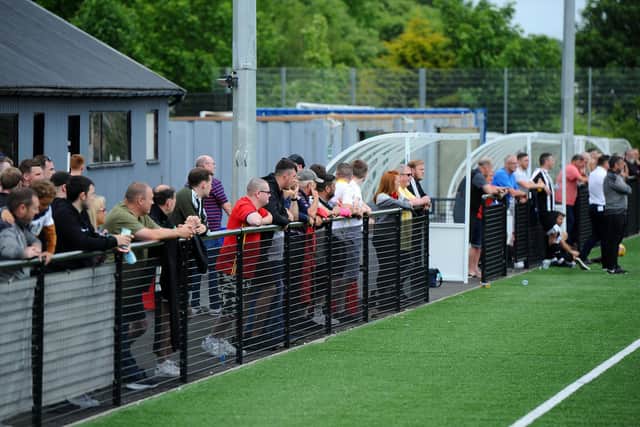 Football fans in Falkirk attended a game for the first time since lockdown started in March 2020 (Pic: Michael Gillen)