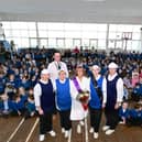 School cook Tricia McKell retires after 30 years in the kitchen at Bantaskin Primary. Pic: Falkirk Council