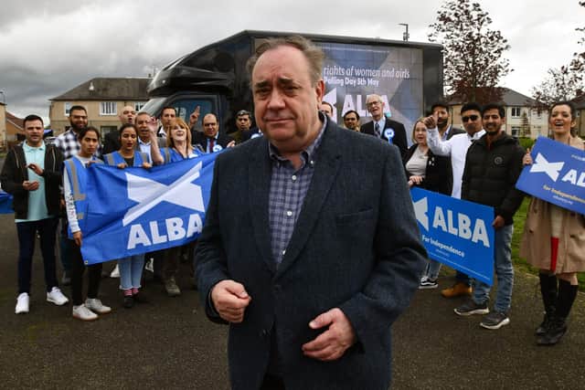 Alex Salmond in Falkirk in 2022. Pic: Michael Gillen