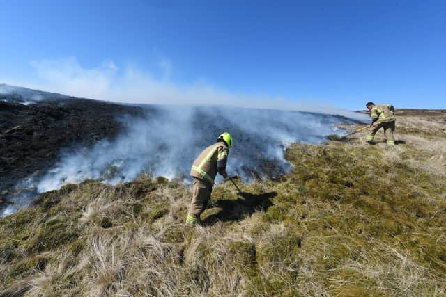 Scottish Fire and Rescue Service is warning of a high to extreme risk of wildfires in the Central Scotland area until April 17