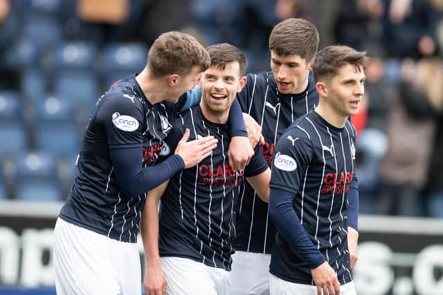 Craig McGuffie celebrates his opener (Picture: Ian Sneddon)