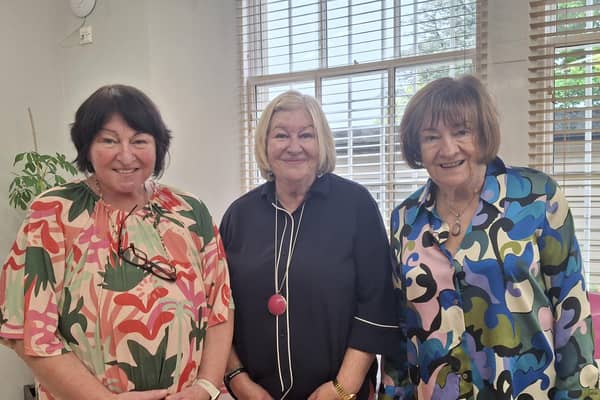 Councillor Lorna Binnie (centre) with sisters Lucy and Liz.