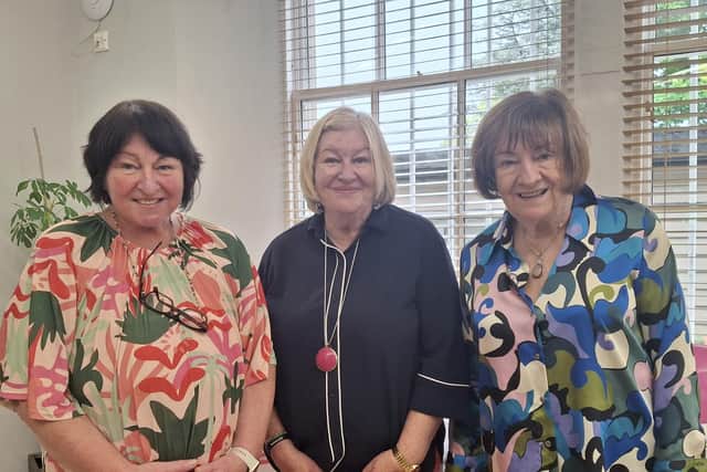 Councillor Lorna Binnie (centre) with sisters Lucy and Liz.