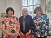 Councillor Lorna Binnie (centre) with sisters Lucy and Liz.