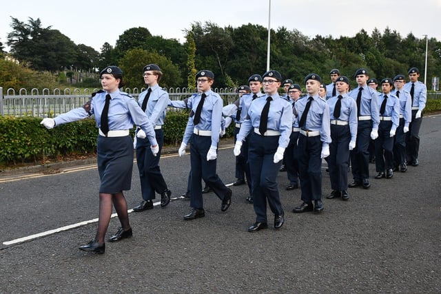 The air cadets take part in their parade ahead of prizegiving at Denny High School.