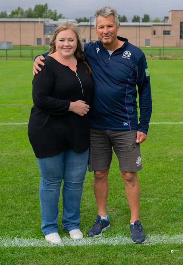 Lineen with Bo'ness RC president Wendy Clydesdale (Pic @ViewFromCamera)