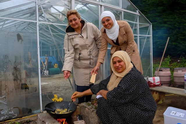 The Rainbow Muslim Women's Group at work preparing food