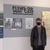 Connor Draycott, an art student from Larbert High School, who helped with the installation of the exhibition