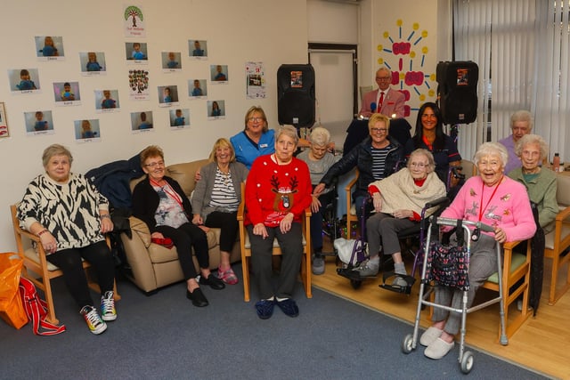 Residents and staff enjoying their afternoon.