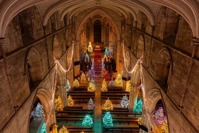 Aerial view down onto the incredible festive display on show at St Michael's Parish Church. (Pics: Martin Brown)