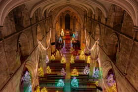 Aerial view down onto the incredible festive display on show at St Michael's Parish Church. (Pics: Martin Brown)