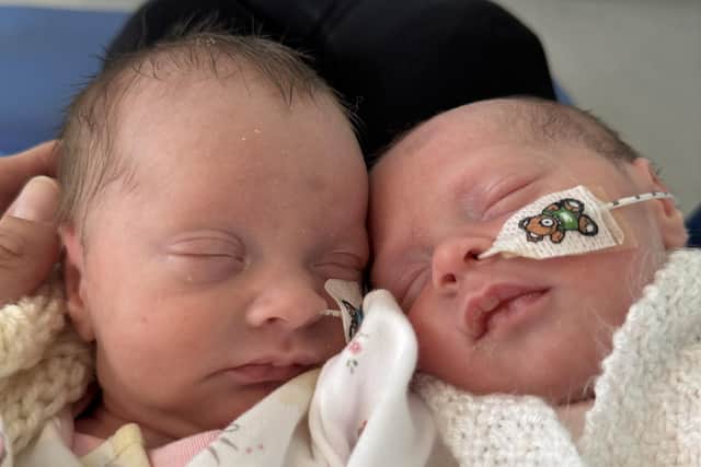 Twins Grace (left) and Bonnie Laidlaw were born ten weeks early. (Pic: contributed)