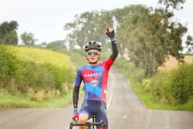 Alex Ball celebrates his victory in East Lothian (Pic by Charlie McSherry)
