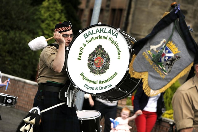 Drummer of the Balaklava Pipes and Drums.