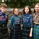 The four youngsters from 1st Falkirk Scouts attending the World Jamboree in South Korea are, left to right, Cairn Marshall, Holly McEwan, Ruby Hepburn,  and Millie Law. Pic: Michael Gillen