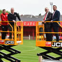 Stan Moore, owner of Moore Equipment Hire pictured alongside Kieran Anderson, Dave Smith and Tony Smith of Camelon Juniors. (Picture: Michael Gillen)