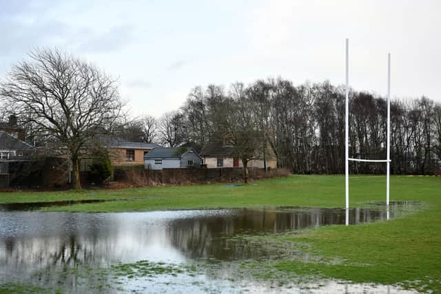 Grangemouth Stags RFC flooded pitch.