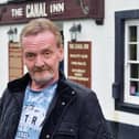 Canal Inn's hero customer Davie Buchanan who dived into the Forth & Clyde Canal to save a woman who fell in on Sunday evening. Pic: Michael Gillen