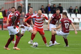 Stenhousemuir are one point ahead at the top of the League 2 table after a 1-0 victory away to Bonnyrigg Rose on Saturday afternoon (Pictures by Joe Gilhooley LRPS)