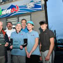 The delighted Bruno's team with their awards. Second from the left, Ernesto Di Carlo, owner, and front row, Bruno Minchella, founder and original owner. Pic: Michael Gillen