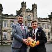 Jordon Robertson, 12, with Steven McLeod, owner of Airth Castle Hotel & Spa, who is funding his soccer academy trip to Abu Dhabi