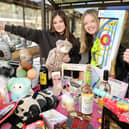 Caris Deans (10) and Lacey Donnelly (10) raise funds for Bone Cancer Research Trust at the Spring Fair on Saturday.  (Pics: Alan Murray)