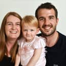 Kimberley and Craig Turnbull with Sophia who will be two next month. Pic: Michael Gillen