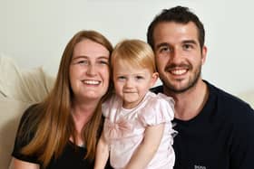 Kimberley and Craig Turnbull with Sophia who will be two next month. Pic: Michael Gillen