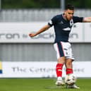 02-08-2024. Picture Michael Gillen. FALKIRK. Falkirk Stadium. Season 2024 - 2025. SPFL William Hill Championship. Ross MacIver 9 goes close.