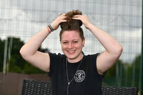 Falkirk woman Suzanne Walker will have her head shaved for Macmillan to support her mum and cousin’s son who have cancer. Picture: Michael Gillen.