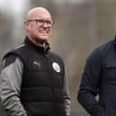 Assistant manager Alan Moffat (left) with Dunipace boss Danny Smith (Pic by Alan Murray)