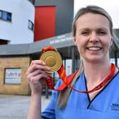 Vicky Wright returned to work at Forth Valley Royal Hospital after her gold medal success in March, but now she has decided to retire from the elite game (Picture: Michael Gillen)